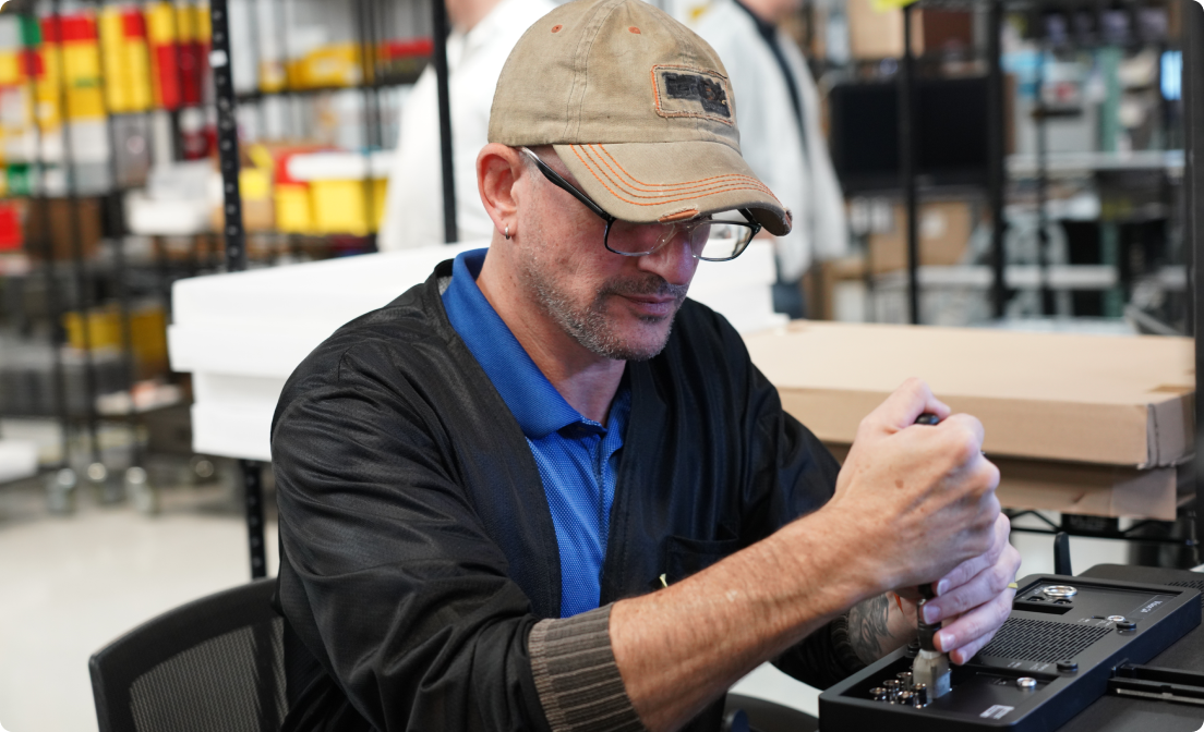 SmallHD technician refurbishing 4K Production Monitor