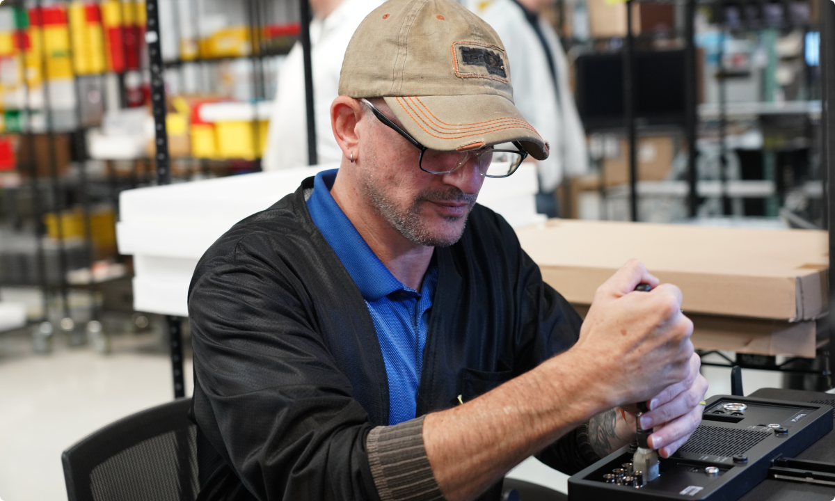 SmallHD technician refurbishing 4K Production Monitor