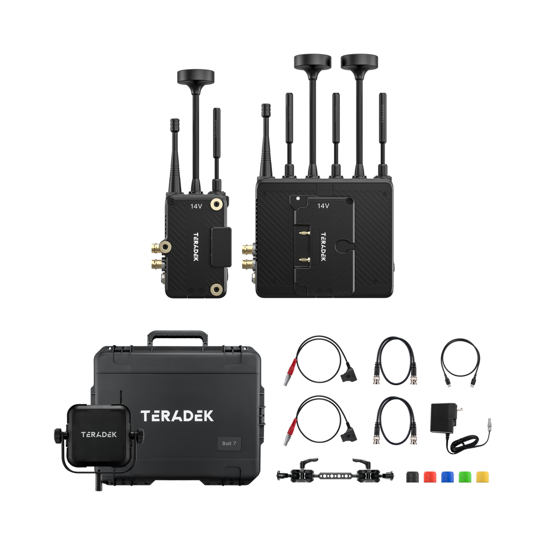10-2720-G, Bolt 7 MAX 12G-SDI/HDMI Wireless TX/RX Deluxe Set - 2x Gold Mount Battery Cradles - In the Box