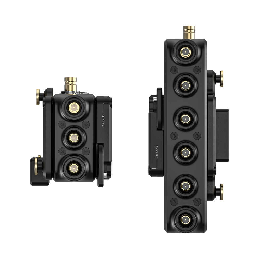 10-2720-G, Bolt 7 MAX 12G-SDI/HDMI Wireless TX/RX Deluxe Set - 2x Gold Mount Battery Cradles - Top View