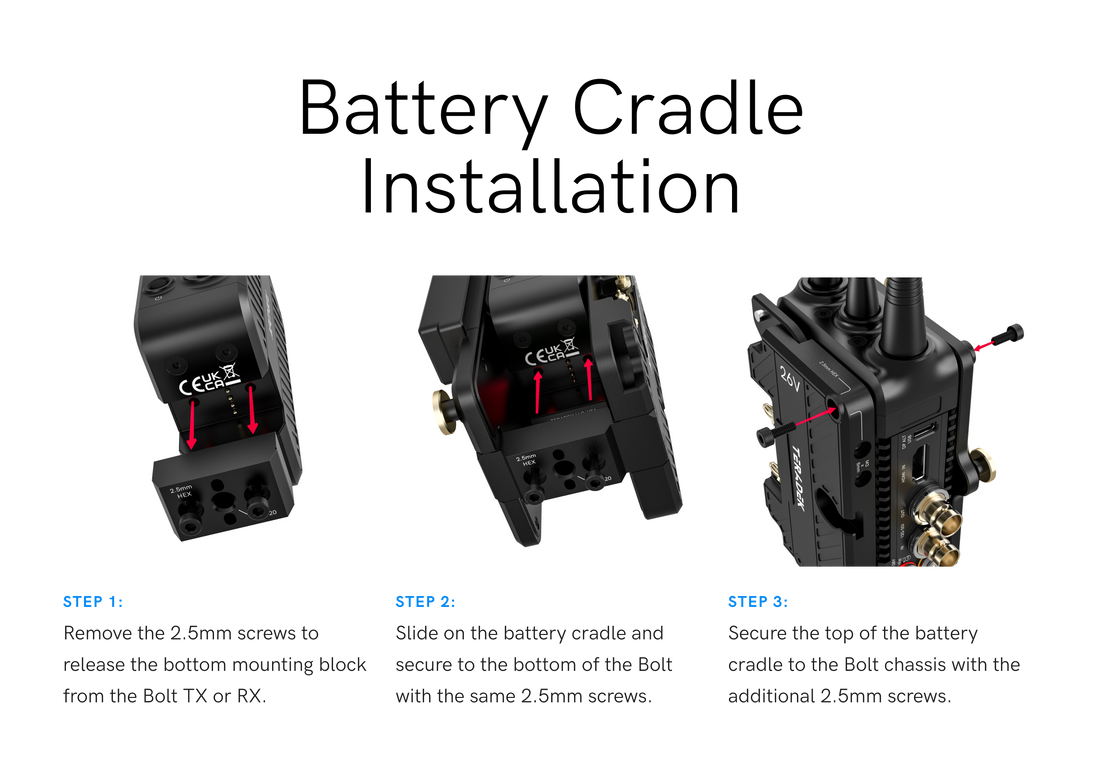 11-1612, Battery Cradle TX V-Mount Bolt 7 Installation