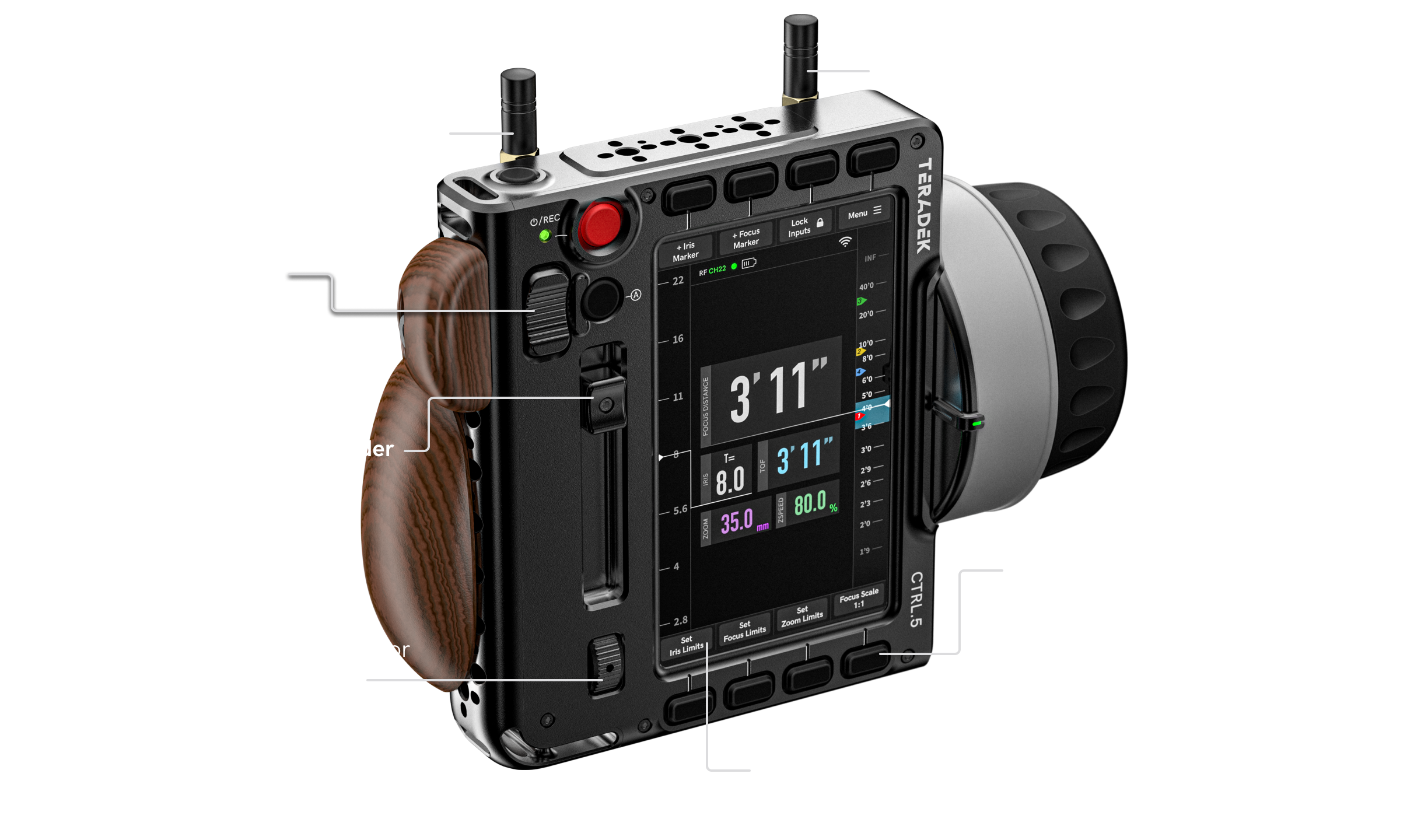 Teradek RT CTRL.5 hardware overview Front